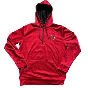Colosseum Red Louisville Cardinals Quarter Zip Pullover Mesh Hood Hoodie Medium